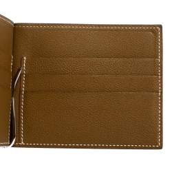 Hermes Kraft Evercolor Leather Poker Compact Wallet