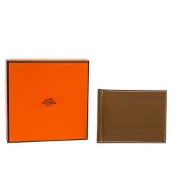 Hermes Kraft Evercolor Leather Poker Compact Wallet