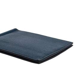 Hermes Blue Thalassa Epsom Leather Poker Compact Wallet