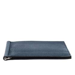 Hermes Blue Thalassa Epsom Leather Poker Compact Wallet