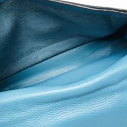 Pre Owned Hermes Bleu Jean Clemence Leather Sac a Depeches 38 Briefcase