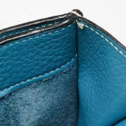 Pre Owned Hermes Bleu Jean Clemence Leather Sac a Depeches 38 Briefcase