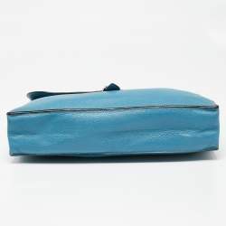 Pre Owned Hermes Bleu Jean Clemence Leather Sac a Depeches 38 Briefcase