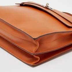 Hermes Gold Courchevel Leather Kelly Depeche Briefcase 38 Bag