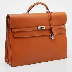 Hermes Gold Courchevel Leather Kelly Depeche Briefcase 38 Bag
