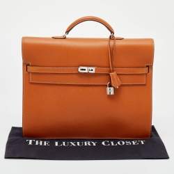 Hermes Gold Courchevel Leather Kelly Depeche Briefcase 38 Bag