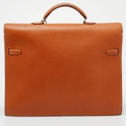 Hermes Gold Courchevel Leather Kelly Depeche Briefcase 38 Bag