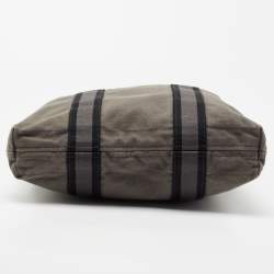 Hermes Grey/Black Canvas Fourre Tout Shopper Tote