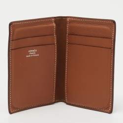  Hermes Gold Evercolor Leather MC² Euclide Card Holder