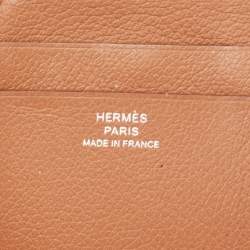  Hermes Gold Evercolor Leather MC² Euclide Card Holder