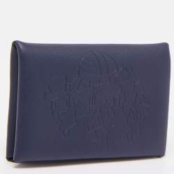 Hermes Blue Indigo Swift Leather Robot Calvi Card Case