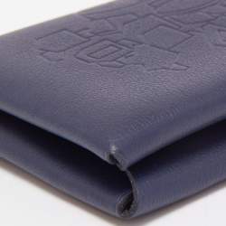Hermes Blue Indigo Swift Leather Robot Calvi Card Case