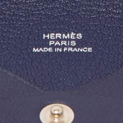 Hermes Blue Indigo Swift Leather Robot Calvi Card Case