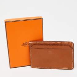 Hermès Fauve Barena Faubourg Leather City 4CC Card Holder
