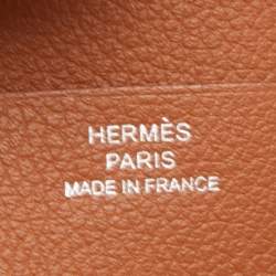 Hermès Gold Evercolor Leather Poker Compact Wallet