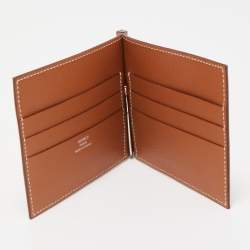 Hermès Gold Evercolor Leather Poker Compact Wallet