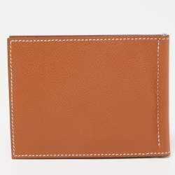 Hermès Gold Evercolor Leather Poker Compact Wallet