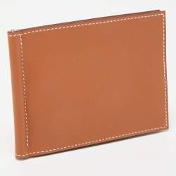 Hermès Gold Evercolor Leather Poker Compact Wallet