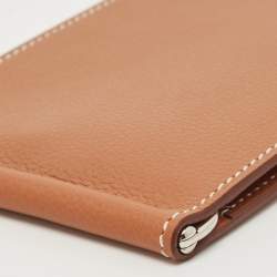 Hermes Gold Evercolor Leather Poker Compact Wallet
