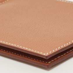 Hermes Gold Evercolor Leather Poker Compact Wallet