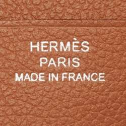 Hermes Gold Evercolor Leather Poker Compact Wallet