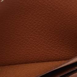 Hermes Gold Evercolor Leather Poker Compact Wallet