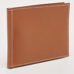 Hermes Gold Evercolor Leather Poker Compact Wallet