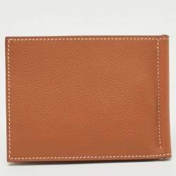 Hermes Gold Evercolor Leather Poker Compact Wallet