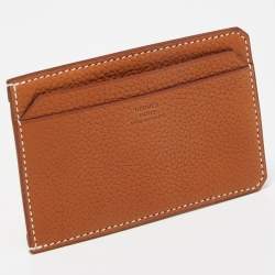 Hermes Fauve Barenia Faubourg Leather City 4CC Card Holder