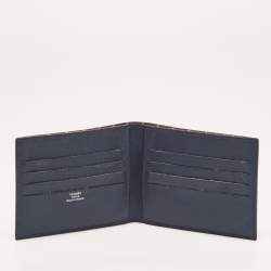 Hermes Blue de Malte Evercolor Leather Citizen Twill Compact Wallet