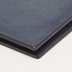 Hermes Blue de Malte Evercolor Leather Citizen Twill Compact Wallet