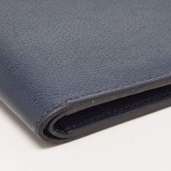 Hermes Blue de Malte Evercolor Leather Citizen Twill Compact Wallet