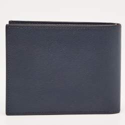 Hermes Blue de Malte Evercolor Leather Citizen Twill Compact Wallet