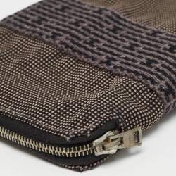 Hermes Grey Canvas Herline Zip Wallet 