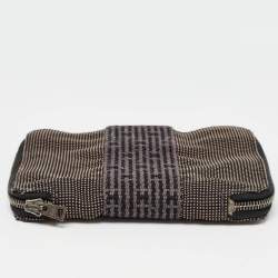 Hermes Grey Canvas Herline Zip Wallet 