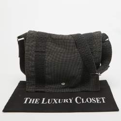 Hermes Grey Canvas Fourre Tout Besace Messenger Bag 