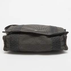 Hermes Grey Canvas Fourre Tout Besace Messenger Bag 