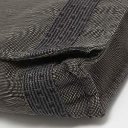 Hermes Grey Canvas Fourre Tout Besace Messenger Bag 