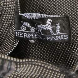 Hermes Grey Canvas Fourre Tout Besace Messenger Bag 