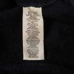 Pre Owned Hermes Navy Blue Cotton Knit Nylon Patch Detail Sweatshirt L