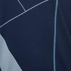 Hermes Navy Blue Patterned Cashmere and Wool Sweater L