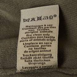Hermes Grey Wool Ondes Cuir Crewneck Sweater L