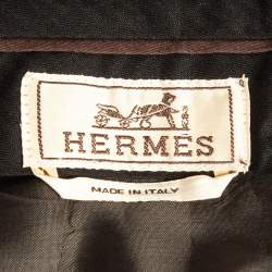 Hermes Black Wool Formal Trousers M
