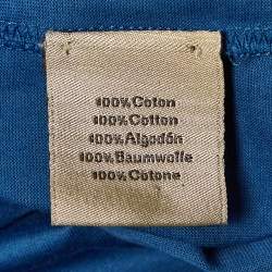 Pre Owned Hermes Blue Printed Cotton T-Shirt L