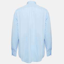 Hermès Blue Cotton Buttoned Up Shirt 4XL
