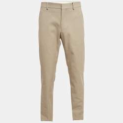 Hermes Beige Cotton Deperlant Decoupe Drill de Trousers L