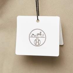 Hermes Beige Cotton Deperlant Decoupe Drill de Trousers L