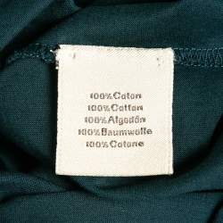 Pre Owned Hermes Blue Horseshoe Print Jersey Crew Neck T-Shirt XS