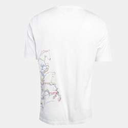 Pre Owned Hermes White Cavalcade Print Cotton Crew Neck T-Shirt M