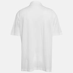 Hermes White Pique Cotton Polo T-Shirt XXXL